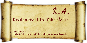 Kratochvilla Adolár névjegykártya